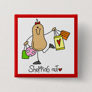 Shopping Nut T-shirts and Gifts 15 Cm Square Badge