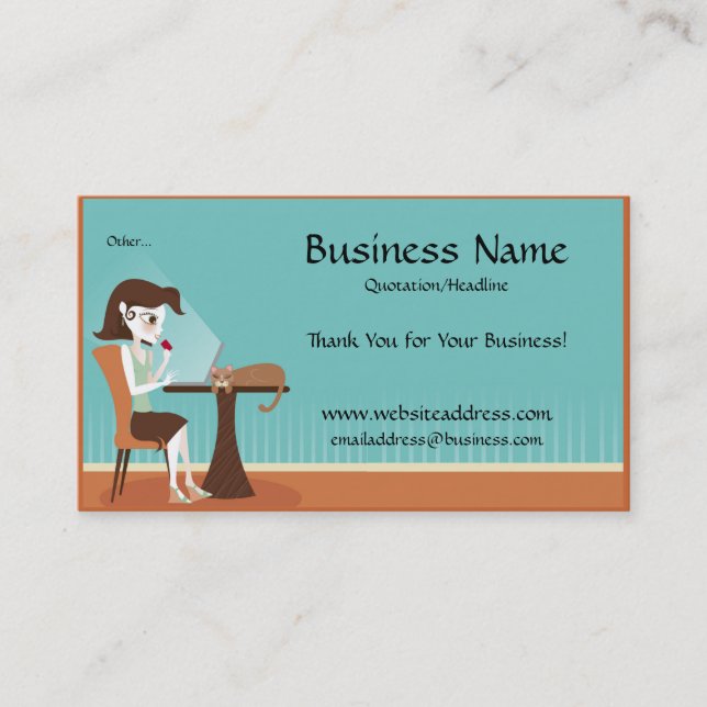 Shopping Online/Laptop Business Cards (Front)