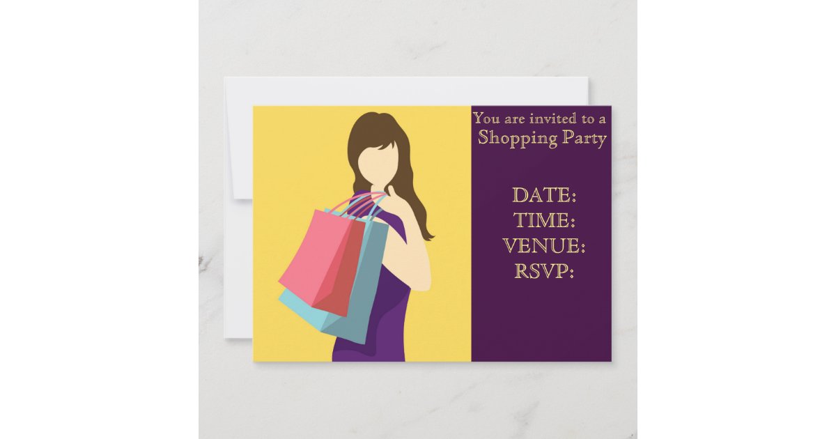 Shopping party girls day out party invitation Zazzle