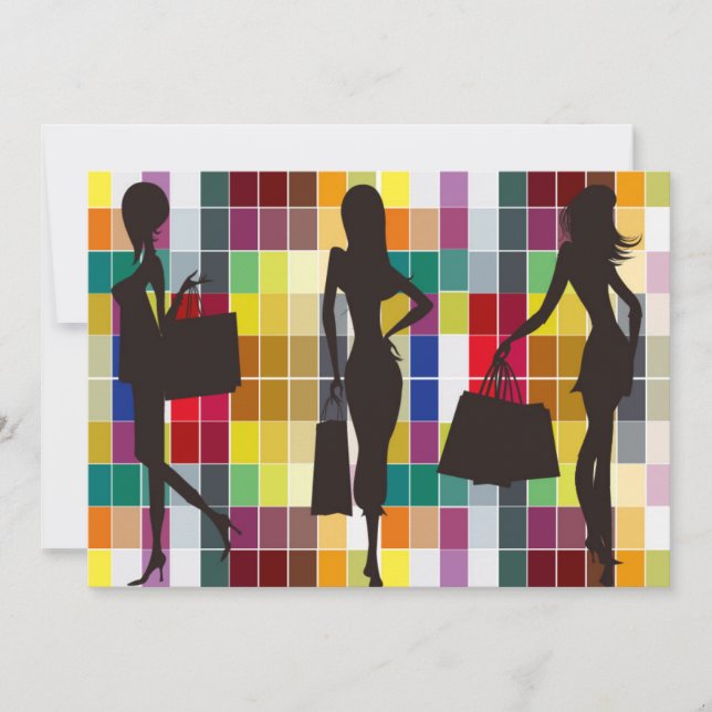 Shopping party girls day out party invitation (Front)