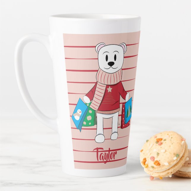 Shopping Polar Bear Holiday Latte Mug (In Situ)