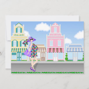 Shopping Pregnant Mum Baby Shower Invitation