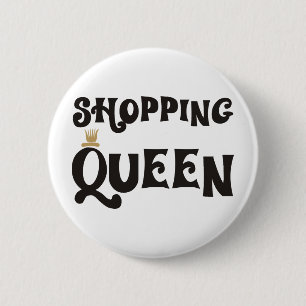 shopping queen 6 cm round badge