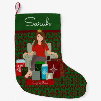 Shopping Queen Brunette Christmas Stocking