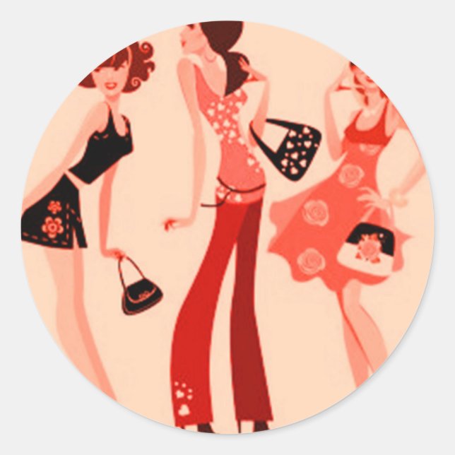 SHOPPING QUEEN COLLECTION CLASSIC ROUND STICKER (Front)