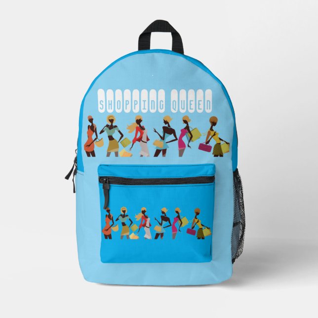 Shopping Queen Collection: Ladies  Printed Backpack (Front)