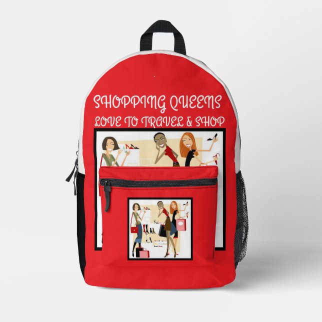 Shopping Queen Collection - Ladies  Printed Backpack (Front)