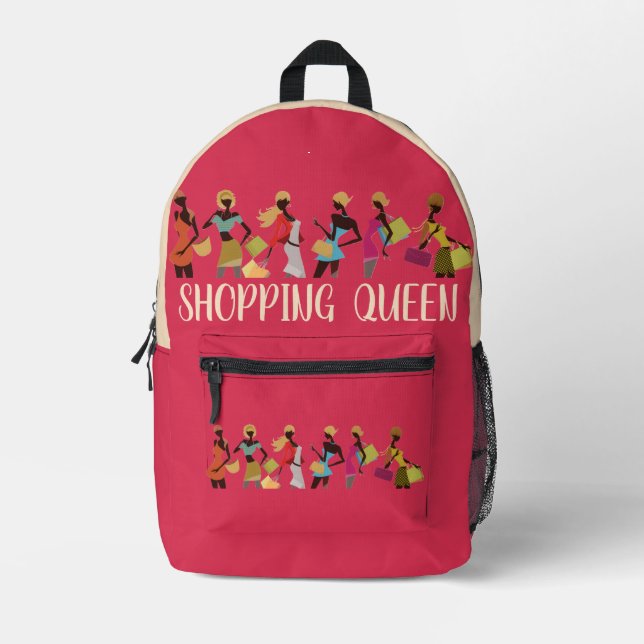 Shopping Queen Collection: Ladies  Printed Backpack (Front)