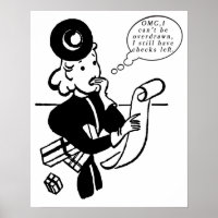 Shopping Retro Woman with Funny Financial Quote