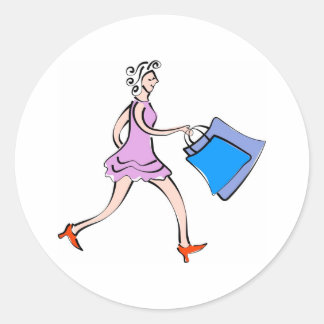 Shopping Spree Classic Round Sticker