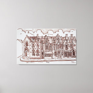 Shopping Street   Bailleul, France Canvas Print