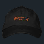 Shopping Text Custom Ashley Gold text colour Embroidered Hat<br><div class="desc">Shopping Text Name

Ashley Gold text colour Hats

Black colour Lovely Visor or Embroidered Caps

This Hat may useful to Shopping lovers. Online shopping,  Offline shopping,  Festival time shopping,  Birthday,  Dress,  Grocery items,  Anniversary etc.</div>