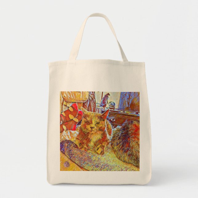 Shopping tote with relaxation in mind - cat life (Front)