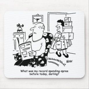 Shopping Trip. Record Spend. Overspending at Shops Mouse Mat