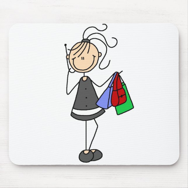 Shopping With Cellphone Mousepad (Front)