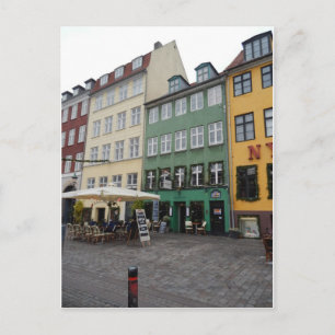 Shops & Restaurants, Nyhaven, Copenhagen Denmark Postcard