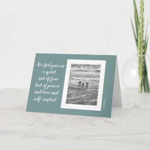 Shore birds, scripture verse from Timothy (blank) Card