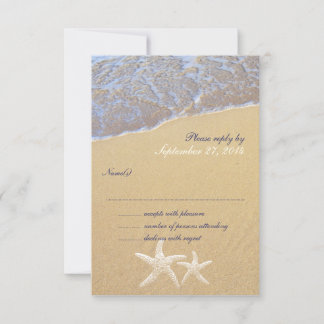 Shore Love Beach Themed Wedding RSVP Cards
