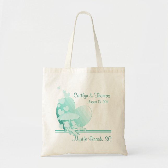 Shore Love/ Green Tote Bag (Front)