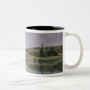 Shore of Lake Bourget Two-Tone Coffee Mug
