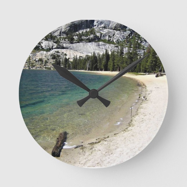 Shore of Tenaya Lake, Yosemite, CA Round Clock (Front)