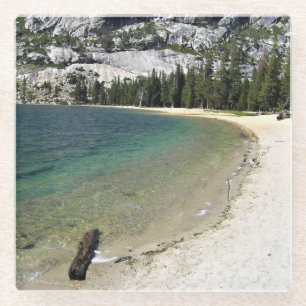 Shore of Tenaya Lake, Yosemite, California Glass Coaster