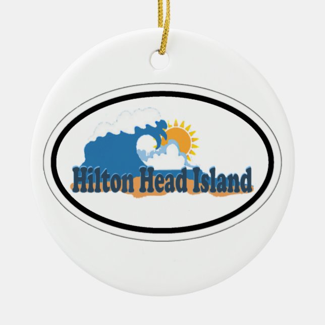SHORE OVAL AHilton Head Island. Ceramic Tree Decoration (Front)