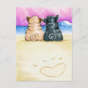 Shore Theyre Love Pugs Postcard