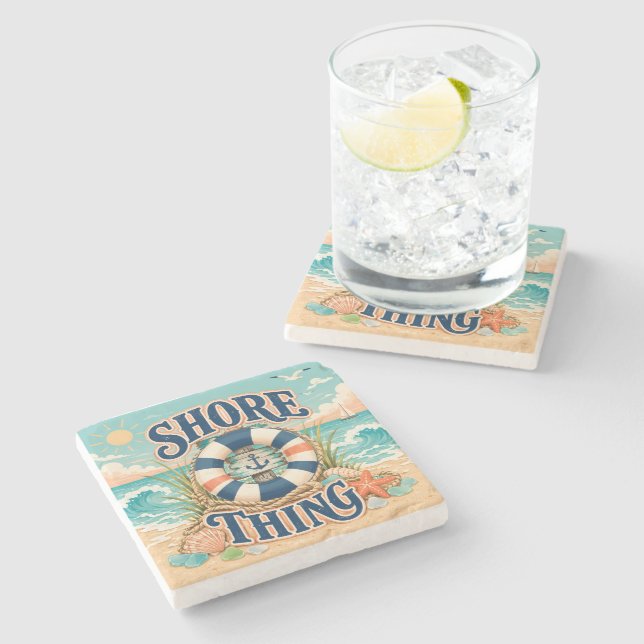 Shore Thing Stone Coaster (Side)