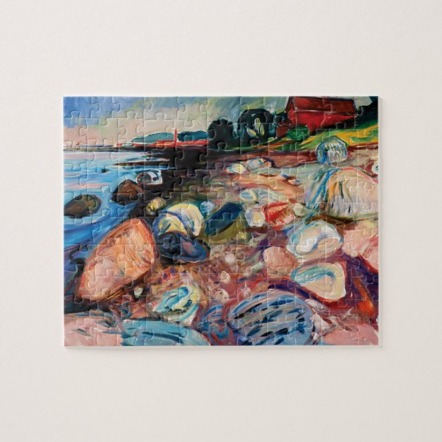 Shore with Red House by Edvard Munch Jigsaw Puzzle (Horizontal)