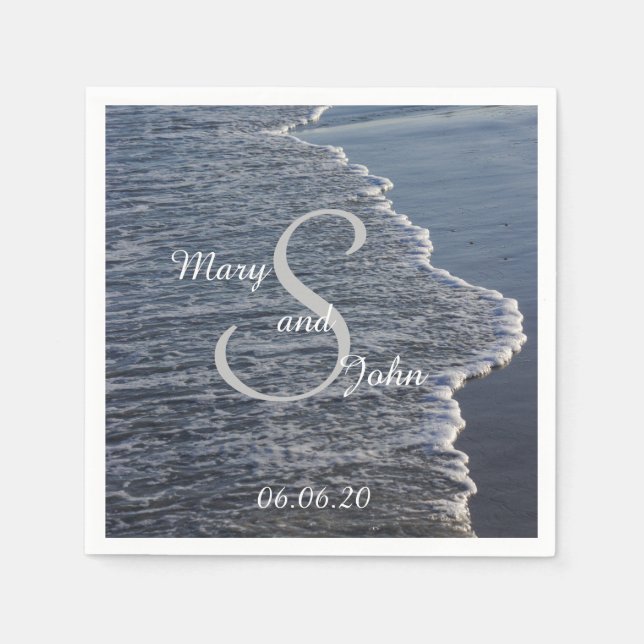 Shoreline Beauty Wedding Napkin (Front)