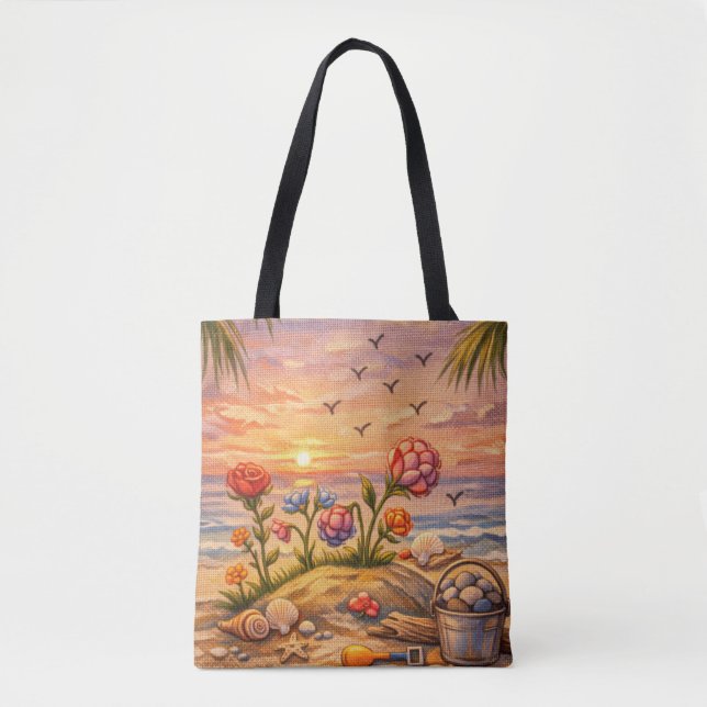 Shoreline Blooms Tote Bag (Front)