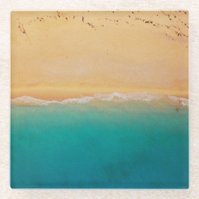 Shoreline from Above Glass Coaster (Front)