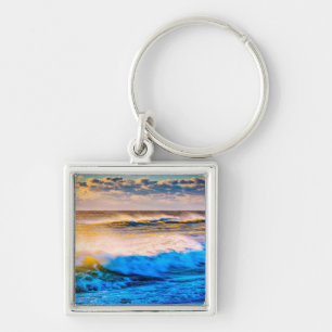 Shoreline scenic at sunrise key ring