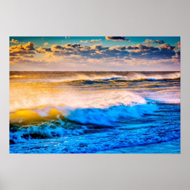 Shoreline scenic at sunrise poster (Front)