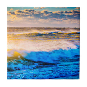 Shoreline scenic at sunrise tile
