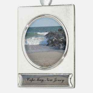 Shoreline Silver Plated Banner Ornament