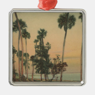 Shoreline view of Indian River with Palm Trees Metal Tree Decoration