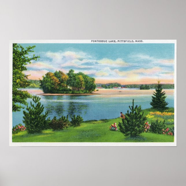 Shoreline View of Pontoosuc Lake Poster (Front)