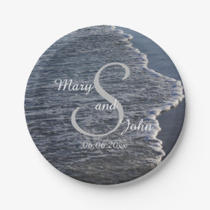 Shoreline Wedding Paper Plate