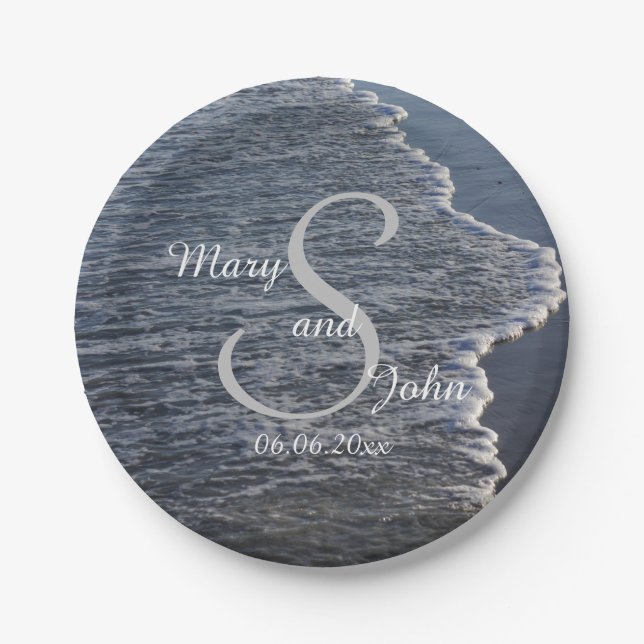 Shoreline Wedding Paper Plate (Front)