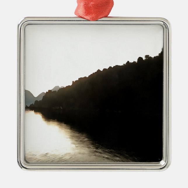Shores Of Shadows Landscape Art Metal Tree Decoration (Front)