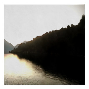 Shores Of Shadows Landscape Art Poster