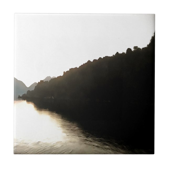 Shores Of Shadows Landscape Art Tile (Front)