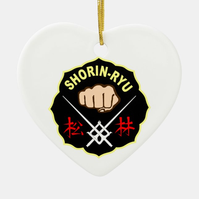 SHORIN RYU KARATE PATCH SYMBOL KANJI CERAMIC TREE DECORATION (Front)