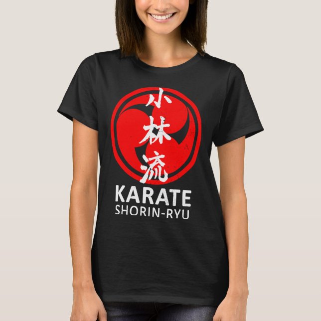 Shorin Ryu Karate Symbol Kanji Japan Martial Vinta T-Shirt (Front)