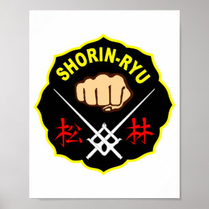 Shorin Ryu Matsubayashi Style Karate Kanji Front T Poster