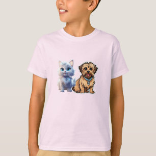 Shorkie Cartoon Sticker T-Shirt Designs