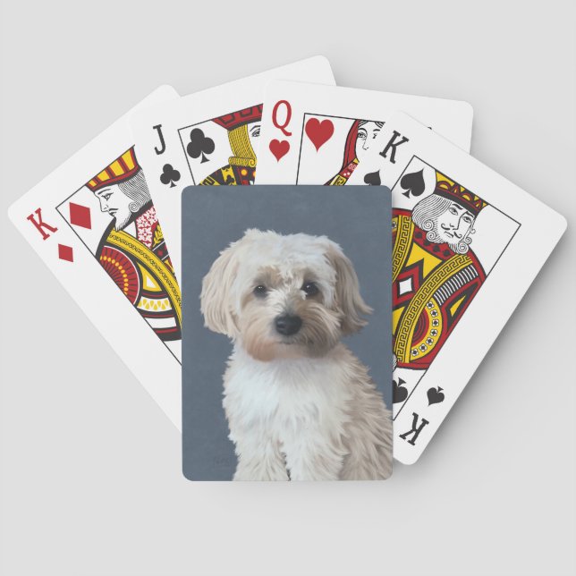 Shorkie dog pet portrait  playing cards (Back)