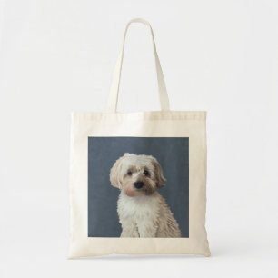 Shorkie dog pet portrait tote bag